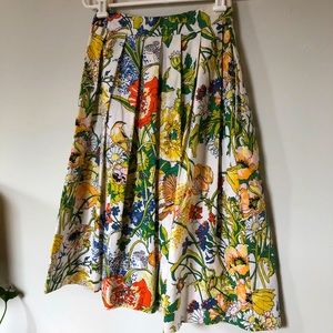 70s Floral Print Skirt with Pockets